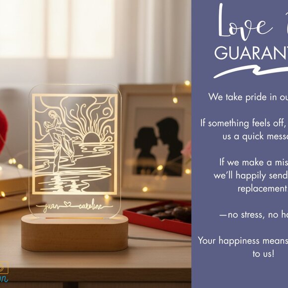 Custom Glowing Art Light | Romantic Couple Gift | Anniversary & Wedding Gift - Picture 6 of 8